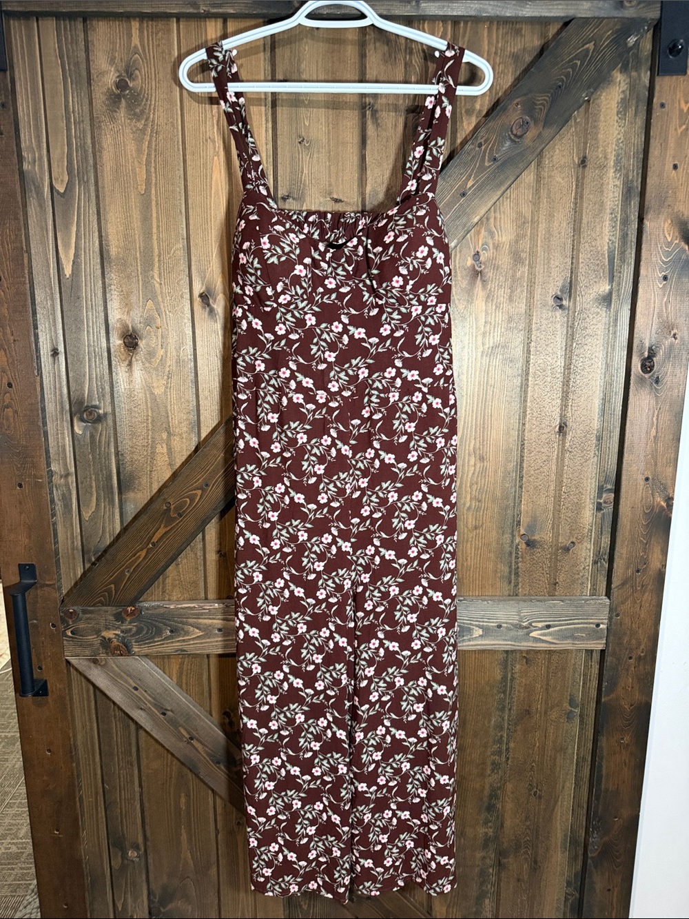AUW Burgundy Floral Jumpsuit